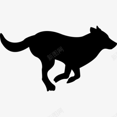 奔跑的狗剪影动物动物王国图标图标