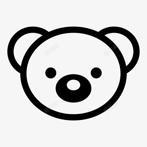 熊动物婴儿图标svg_新图网 https://ixintu.com 动物 婴儿 熊 玩具 脸