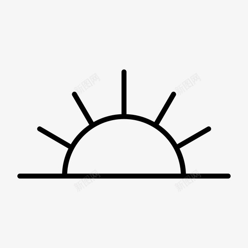 日出醒来天空图标svg_新图网 https://ixintu.com 大海 天气稀薄 天空 开始 日出 水 海滩 清晨 醒来