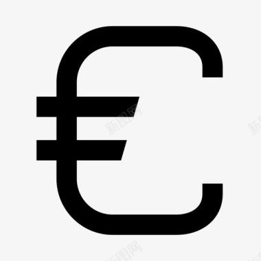 欧元符号银行现金图标图标