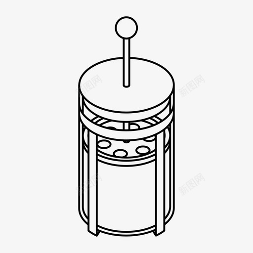 法式印刷机电器咖啡豆图标svg_新图网 https://ixintu.com 咖啡 咖啡豆 小电器 手动 法式印刷机 电器 等轴测 茶话会 食品 饮料