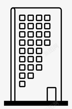 公寓楼高的办公室图标图标