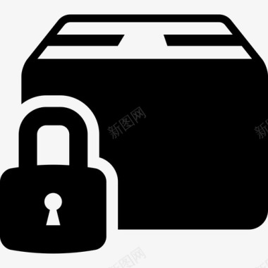 锁定包裹安保物流配送图标图标