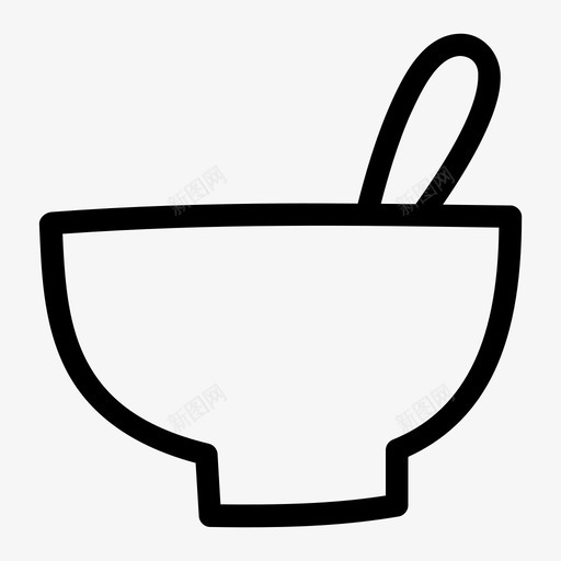 碗和勺子汤米饭图标svg_新图网 https://ixintu.com 中餐 吃 抚摸 杵 汤 碗和勺子 米饭 臼 菜 食物 餐具