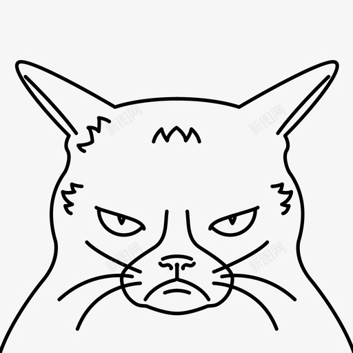 暴躁的猫模因小猫图标svg_新图网 https://ixintu.com 动物 宠物 小猫 愤怒 暴躁的猫 模因 猫