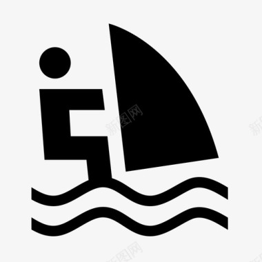 风帆风帆冲浪水上运动图标图标