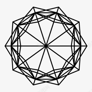 二十面体三维三维图形图标图标
