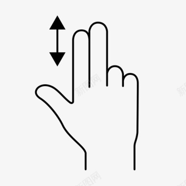 两个手指垂直滑动技术智能手机图标图标