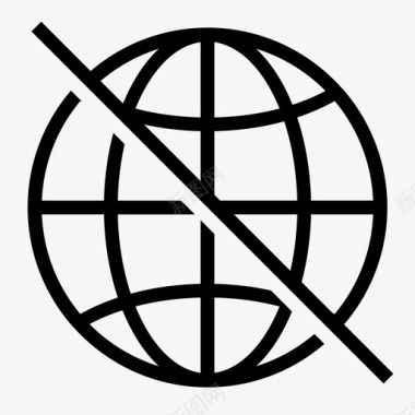 全球关闭无线线框图标图标