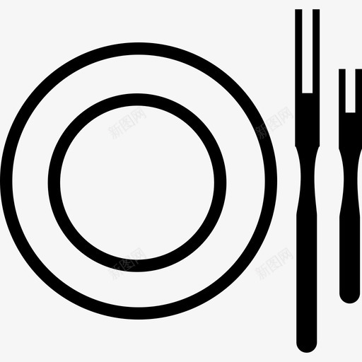从顶视图看盘子和叉子工具和用具厨房图标svg_新图网 https://ixintu.com 从顶视图看盘子和叉子 厨房 工具和用具