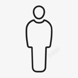人直立的人单独身体图标高清图片