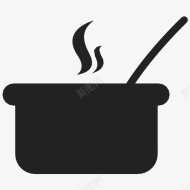 热汤碗热菜图标图标