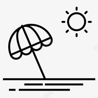 沙滩伞太阳出售图标图标