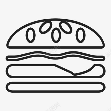 汉堡包肉饼列表图标图标