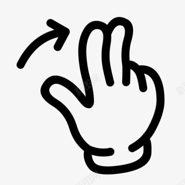 两个手指向右滑动触摸屏向右滑动图标图标