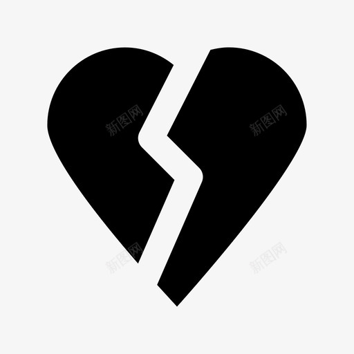 破碎的心爱和浪漫的材料图标svg_新图网 https://ixintu.com 爱和浪漫的材料图标 破碎的心