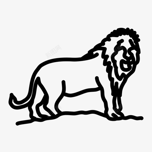 狮子动物猫科图标svg_新图网 https://ixintu.com 动物 哺乳动物 国王 捕食者 森林 狮子 狮子座 猫科 野猫
