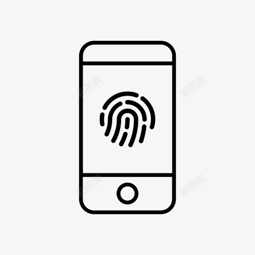 手机指纹手机状态概述图标svg_新图网 https://ixintu.com 手机指纹 手机状态概述