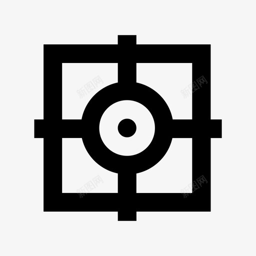十字线瞄准焦点图标svg_新图网 https://ixintu.com 体育和游戏材料设计图标 十字线 射击目标 枪 焦点 瞄准 范围 触发器