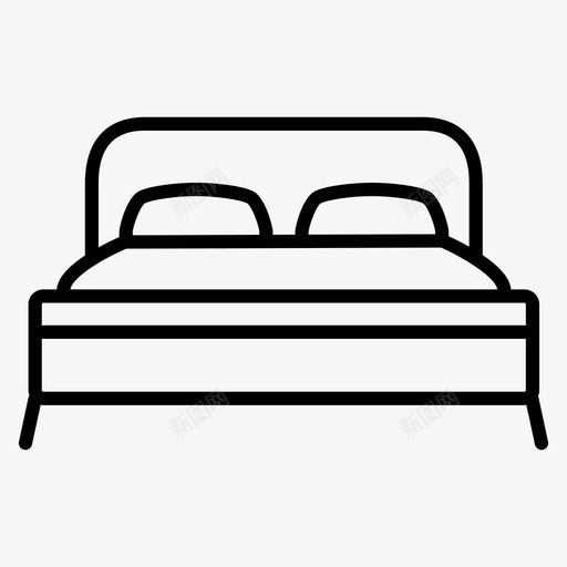 床卧室弹簧箱图标svg_新图网 https://ixintu.com 卧室 大号床 家 家具 床 床垫 弹簧箱 睡眠器