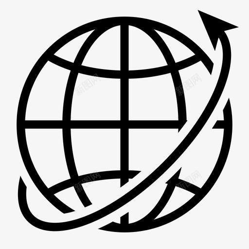 地球箭头环游世界地球模型图标svg_新图网 https://ixintu.com 办公室 商业 地球模型 地球箭头 星座图 显示方向 浑仪 环游世界 网格 转弯 金融