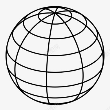球体纬度线世界图标图标