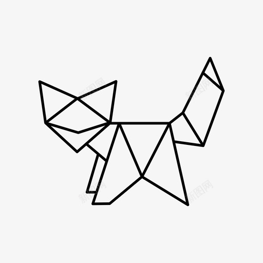 狐狸雪折叠纸图标svg_新图网 https://ixintu.com 三角耳朵 动物 哺乳动物 家庭 折叠纸 折纸 折纸动物 狐狸 狩猎 雪