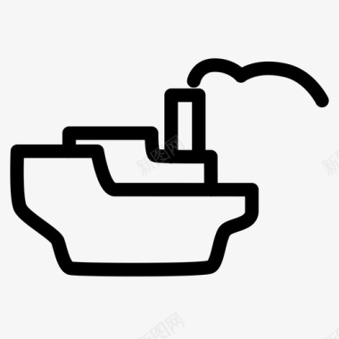 船旅行蒸汽图标图标