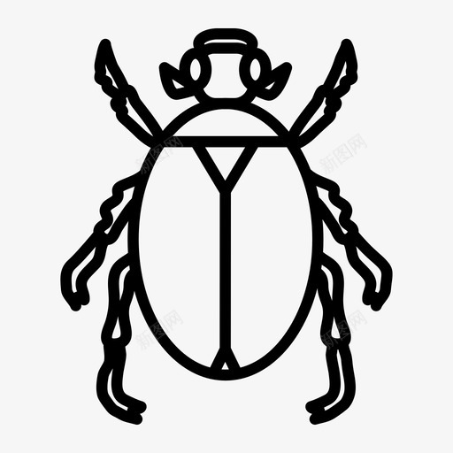 金龟子甲虫臭虫图标svg_新图网 https://ixintu.com 动物 埃及 昆虫 甲虫 臭虫 贝壳 金龟子