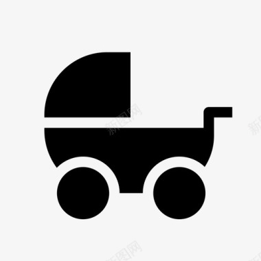 婴儿车运输工具轮子图标图标