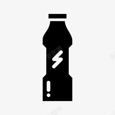 能量饮料瓶子电解质图标图标