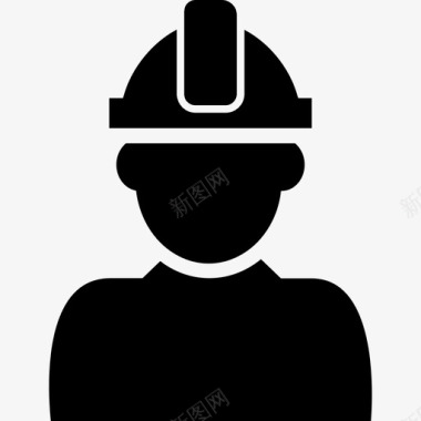 头戴安全帽的建筑工人人员建筑行业图标图标