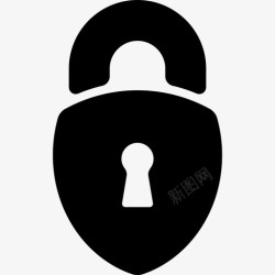 三角锁三角形挂锁形状用于锁安全接口符号商务包图标高清图片