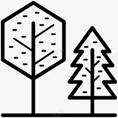 树木树木绘图智能手机图标图标