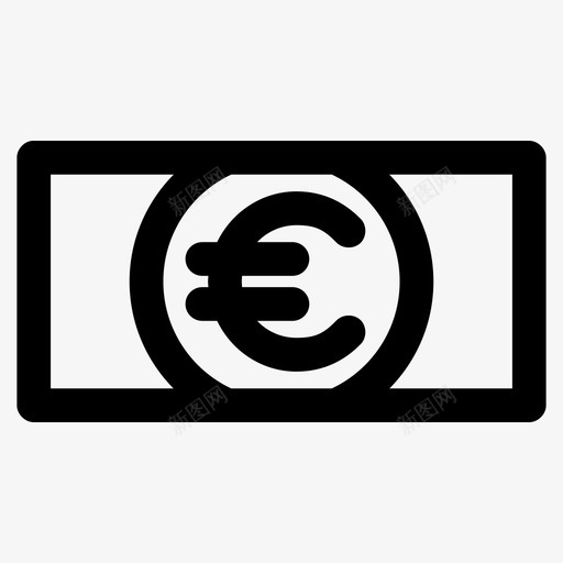 欧元票据购买图标svg_新图网 https://ixintu.com 卢比 国家 支付 欧元 票据 著名图标粗体 货币 购买