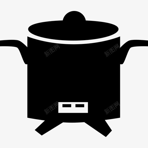 带盖工具和器具的高厨房平底锅图标svg_新图网 https://ixintu.com 工具和器具的高厨房平底锅 带盖