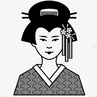 艺妓日本传统图标图标