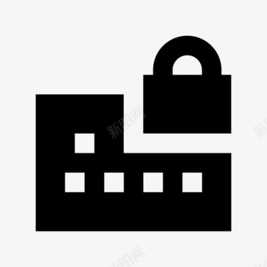 锁定卡犯罪和安全材料实体图标图标