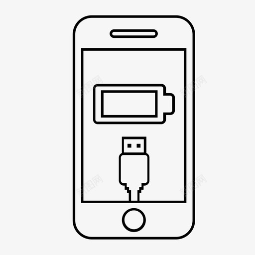 移动充电usb插头图标svg_新图网 https://ixintu.com usb 插头 电池电量低 电线 电量 移动充电 移动收集1 能量