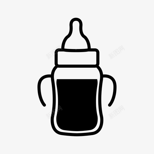 婴儿奶瓶把手幼儿图标svg_新图网 https://ixintu.com 婴儿奶瓶把手 幼儿