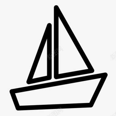 帆船旅行运输图标图标