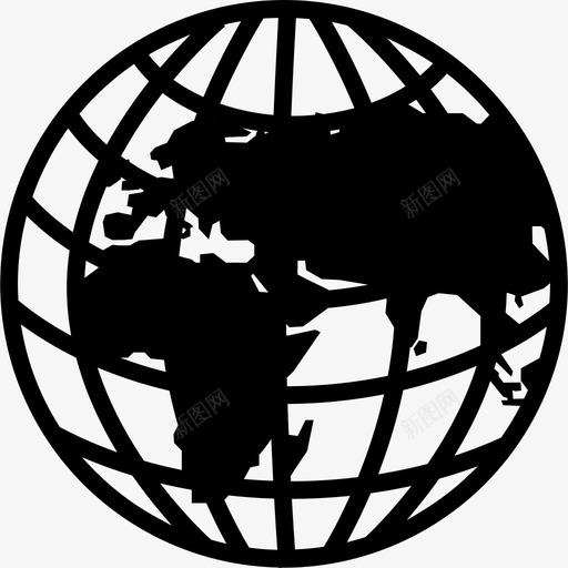 地球上有网格和大陆形状的地球仪地球图标svg_新图网 https://ixintu.com 地球上有网格和大陆形状的地球仪 地球图标