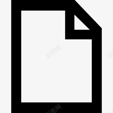 右上角折叠的纸张轮廓的文件接口符号freepikons业务图标图标