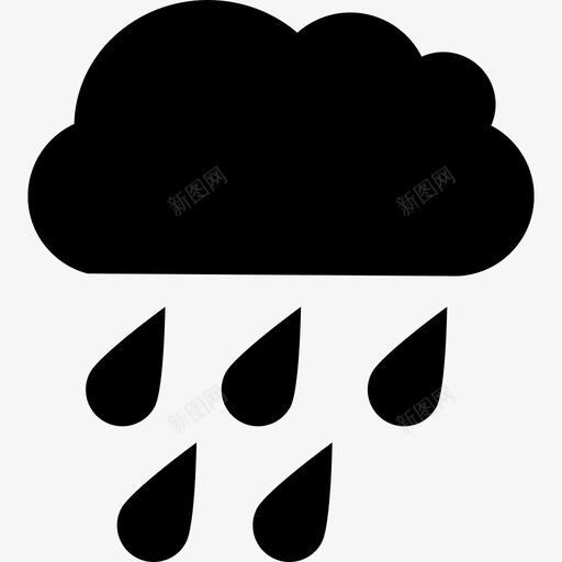 雨滴从乌云中落下天气生态图标svg_新图网 https://ixintu.com 天气 生态 雨滴从乌云中落下