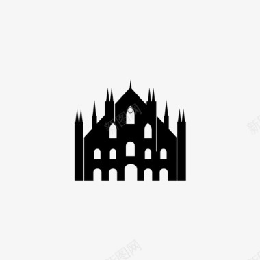 米兰大教堂建筑教堂图标图标