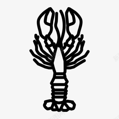 龙虾螃蟹甲壳类动物图标图标