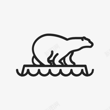 北极熊冰川恐怖冰行者图标图标