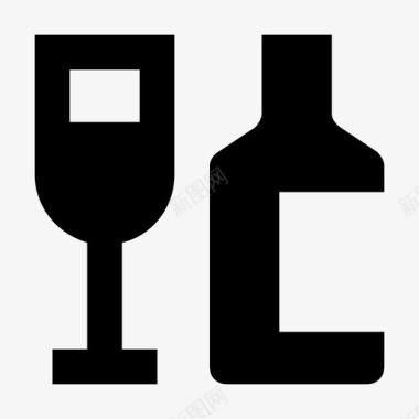 酒瓶子气泡图标图标