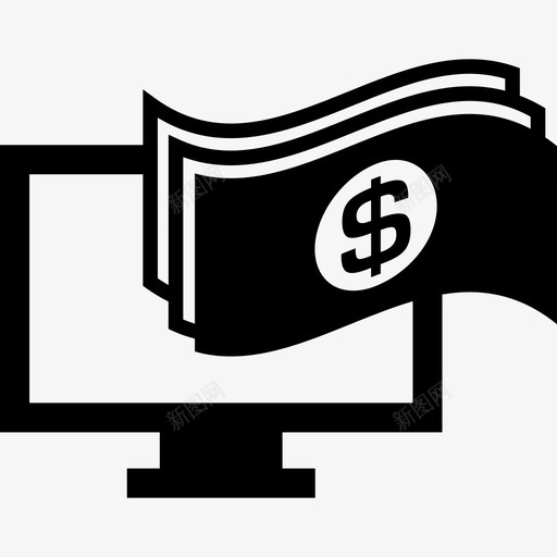 美元纸币和电脑显示器钱包1图标svg_新图网 https://ixintu.com 美元纸币和电脑显示器 钱包1