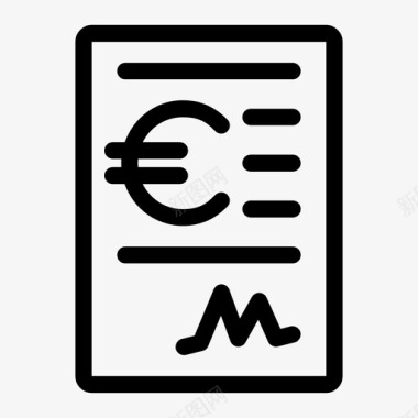 欧元收据slit投资图标图标